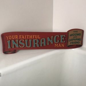 Vintage Yorkraft 1970 Decorative Advertising Sign: Your Faithful Insurance Man